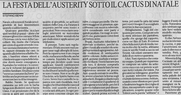La festa dell' austerity sotto il cactus di Natale - Repubblica - Stefano Belli