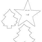 Stella e alberi di Natale disegno