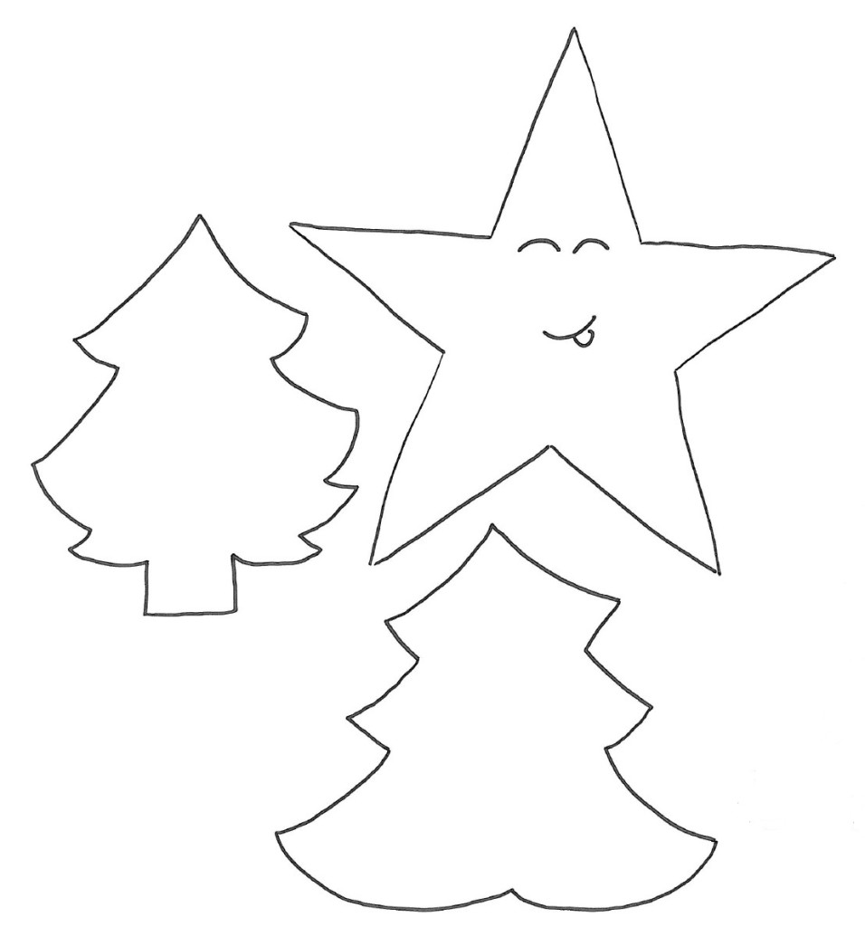 Stella e alberi di Natale disegno