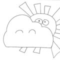 Sole coperto dalle nuvole, disegno